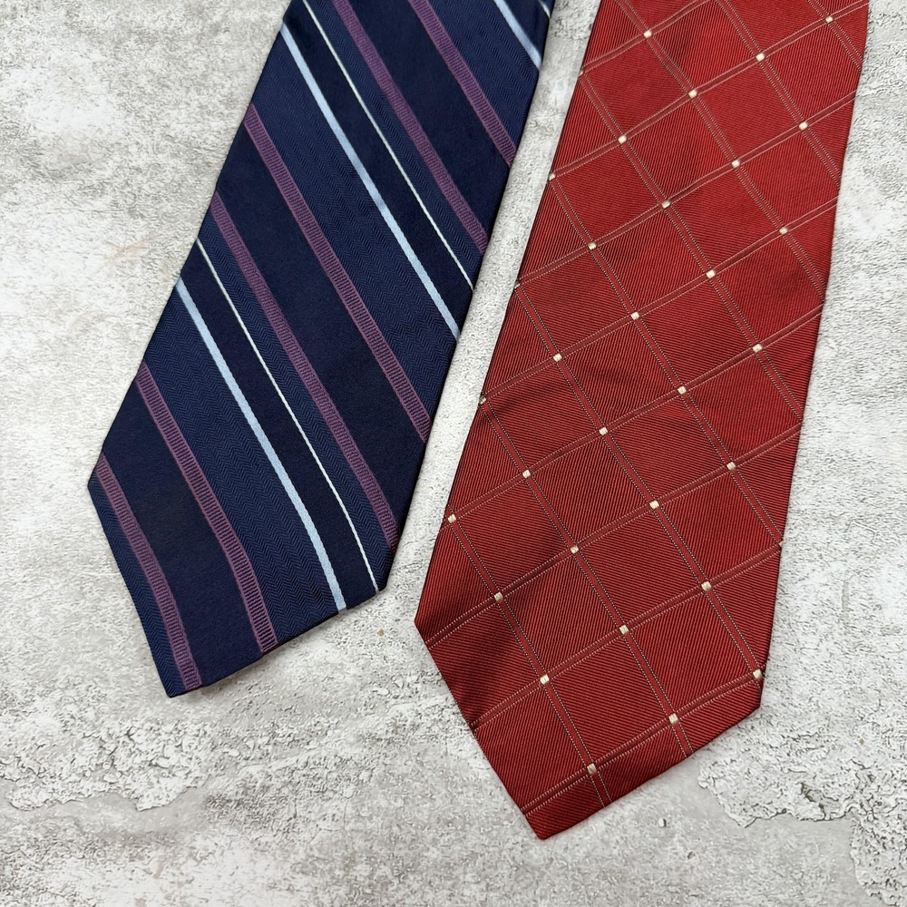 Tommy Hilfiger Silk Tie Set Mens One Size Multicolor Striped Made In USA Necktie